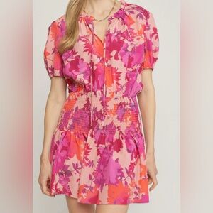 Floral Pink and Purple Dress
